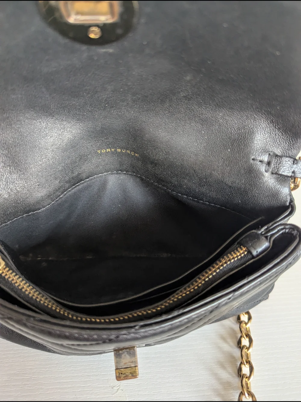 Tory Burch Kira Chevron quilted leather handbag.